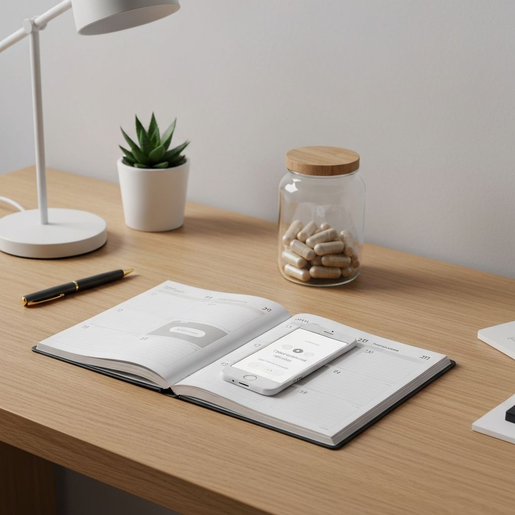 Tagesplaner mit Telefon-Erinnerung und Supplement-Gläsern